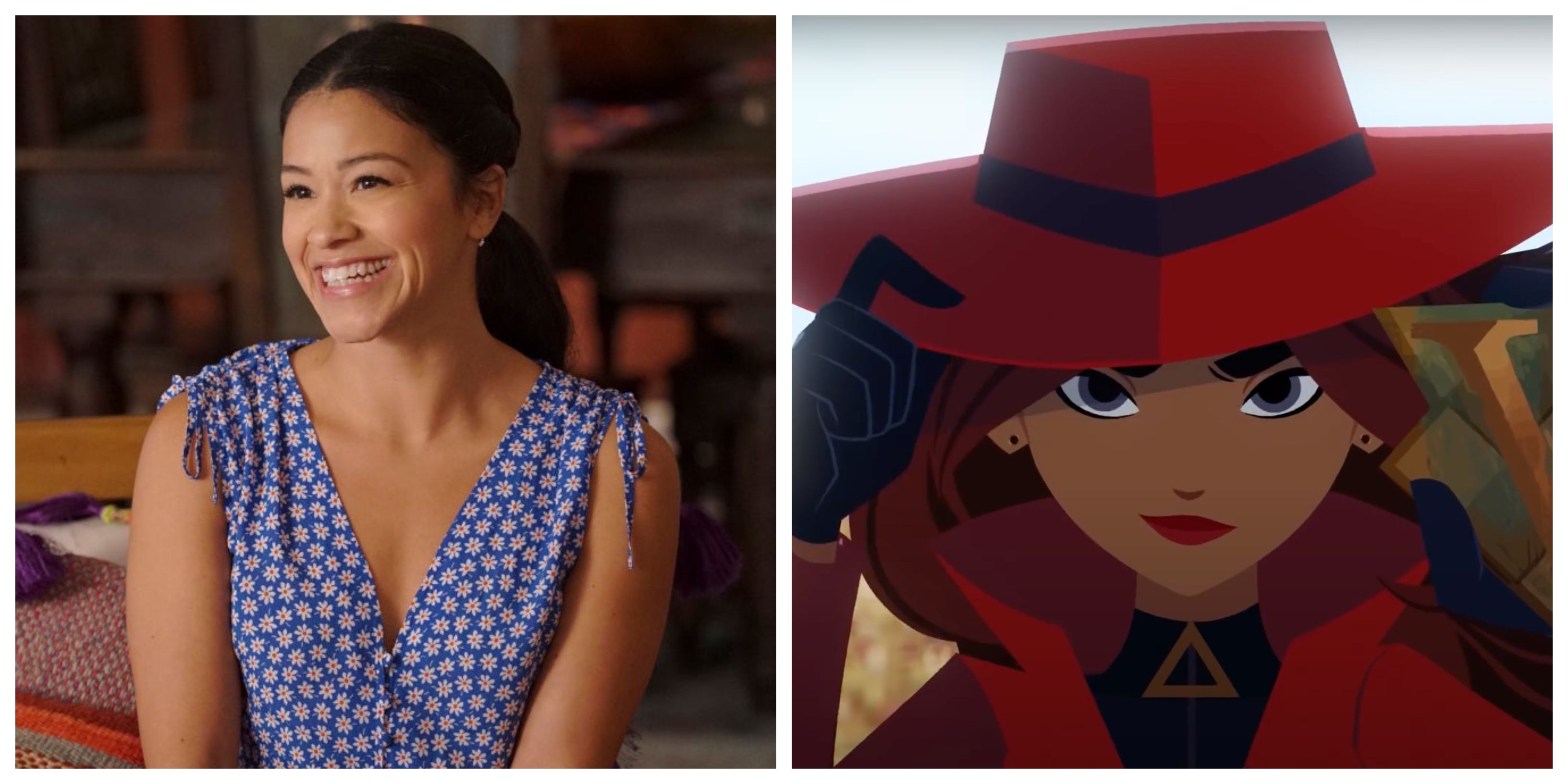 Gina Rodriguez in Carmen Sandiego on Netflix