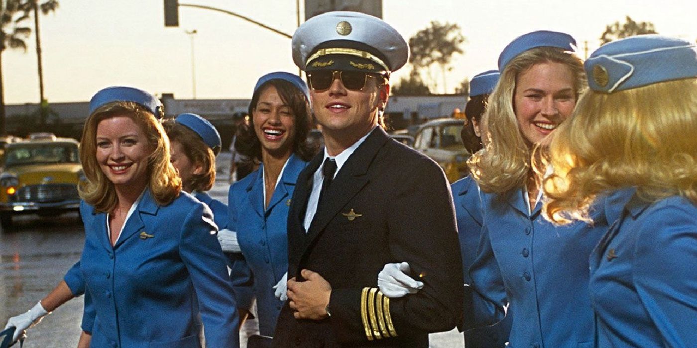 Leonardo DiCaprio with flight attendants in Catch Me If You Can