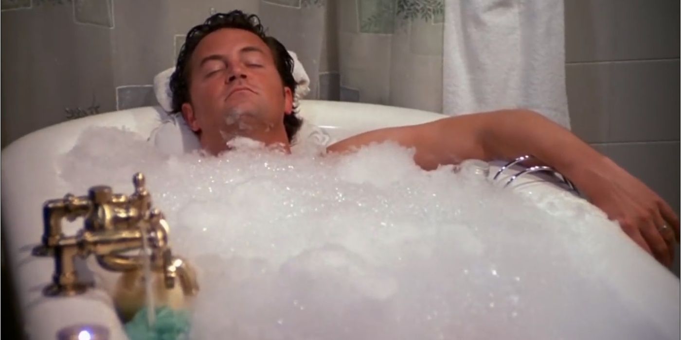 Chandler in a bath Friends