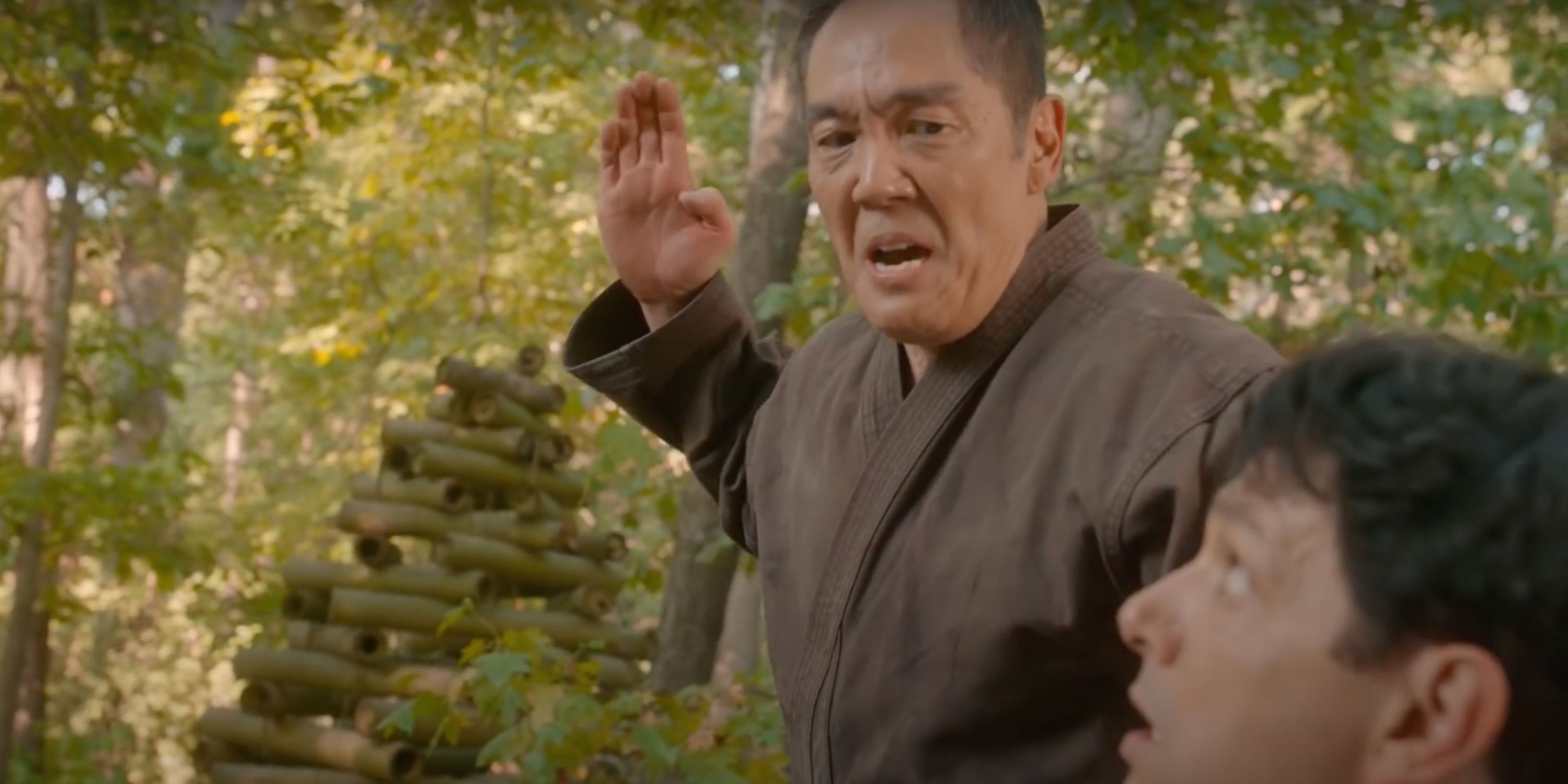 Yuji Okumoto and Ralph Macchio in Cobra Kai Season 3 on Netflix