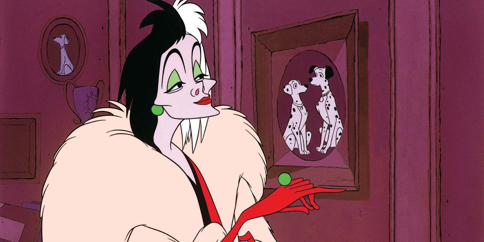 Cruella De Vil in Anita's house in 101 Dalmatians
