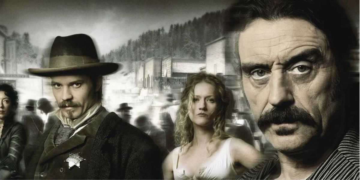 Deadwood poster with main characters