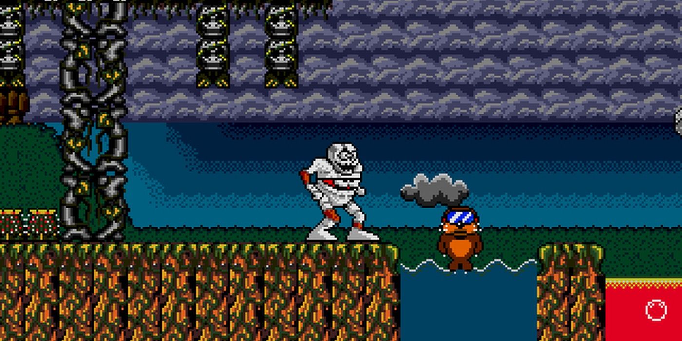 A scene from the Sega video game Decap Attack