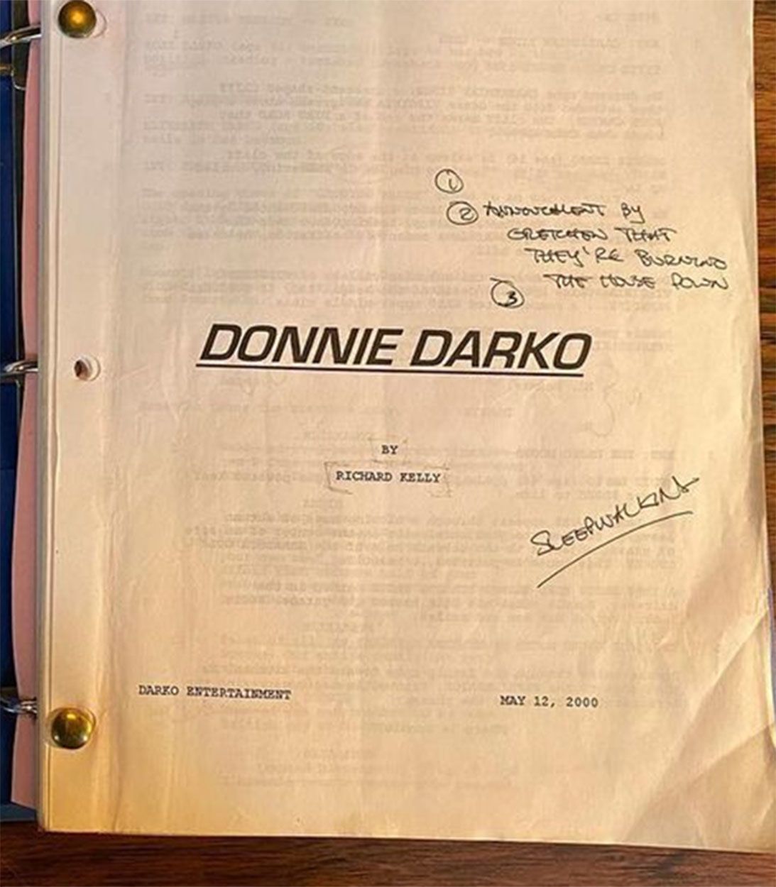 Donnie Darko Script Vertical #1