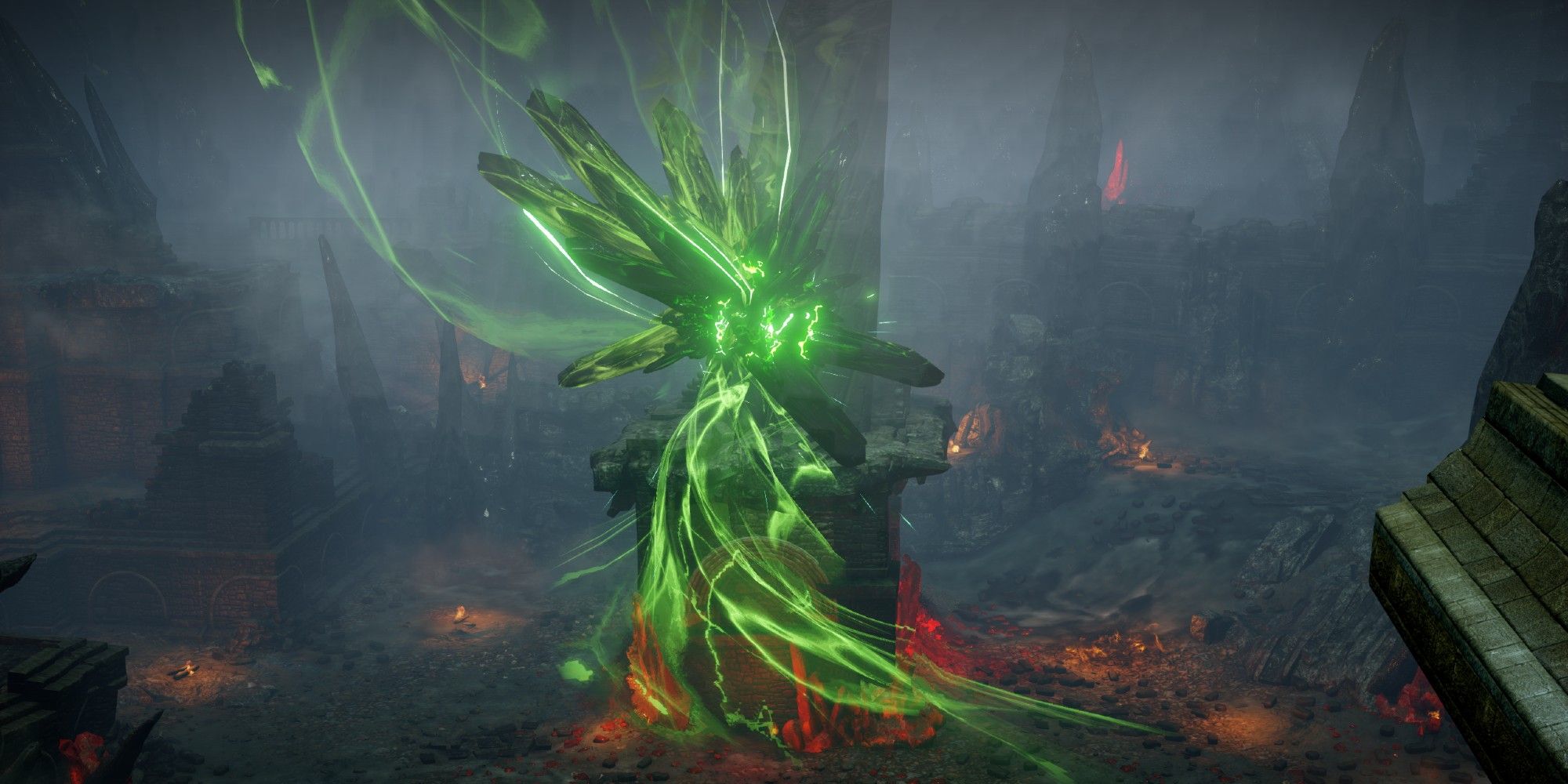 A fenda no Templo das Cinzas Sagradas em Dragon Age: Inquisition.