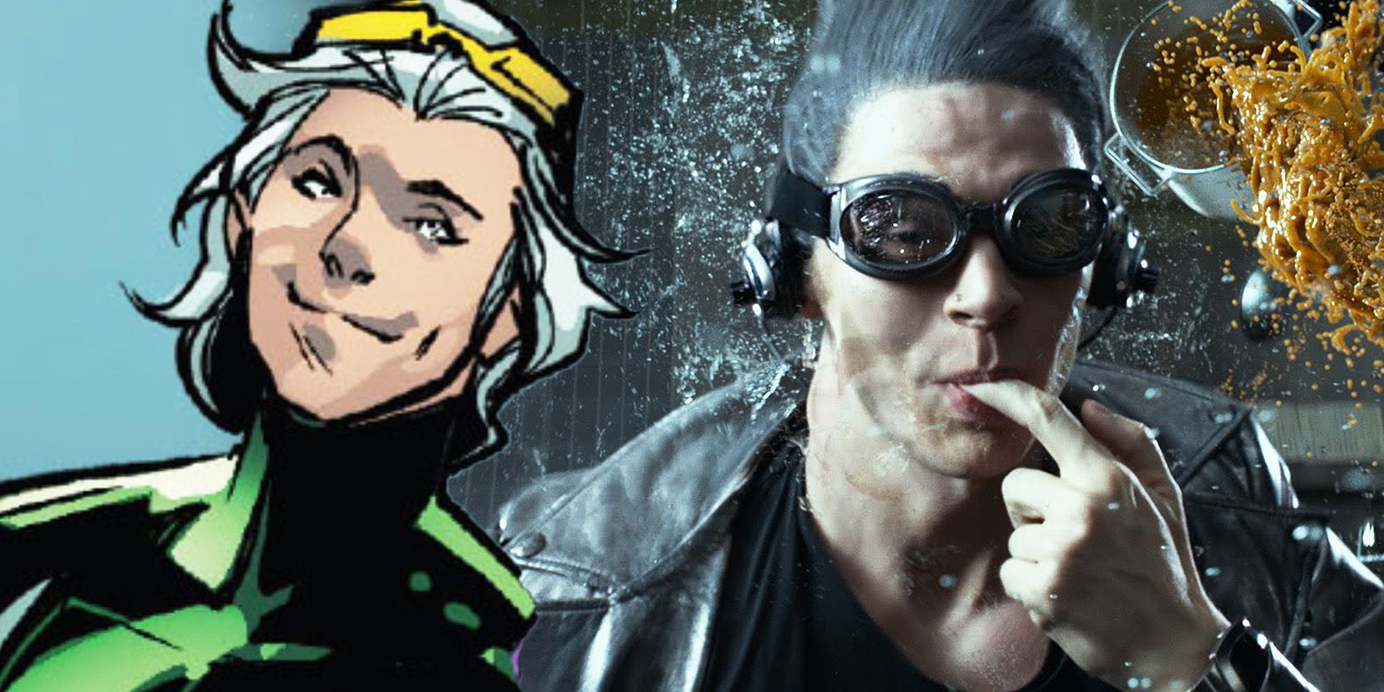 Evan Peters as Quicksilver in X-Men Days of Future Past and Speed in Marvel Comics