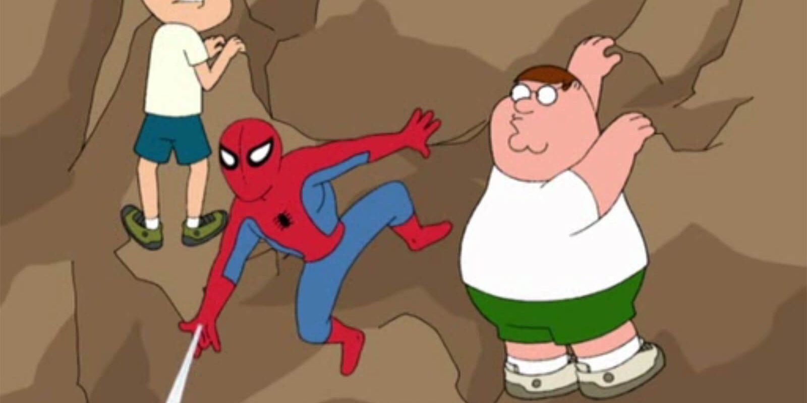 Spiderman and Peter.