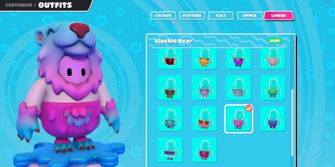 The Slushie Bear skin in a player's Inventory in Fall Guys