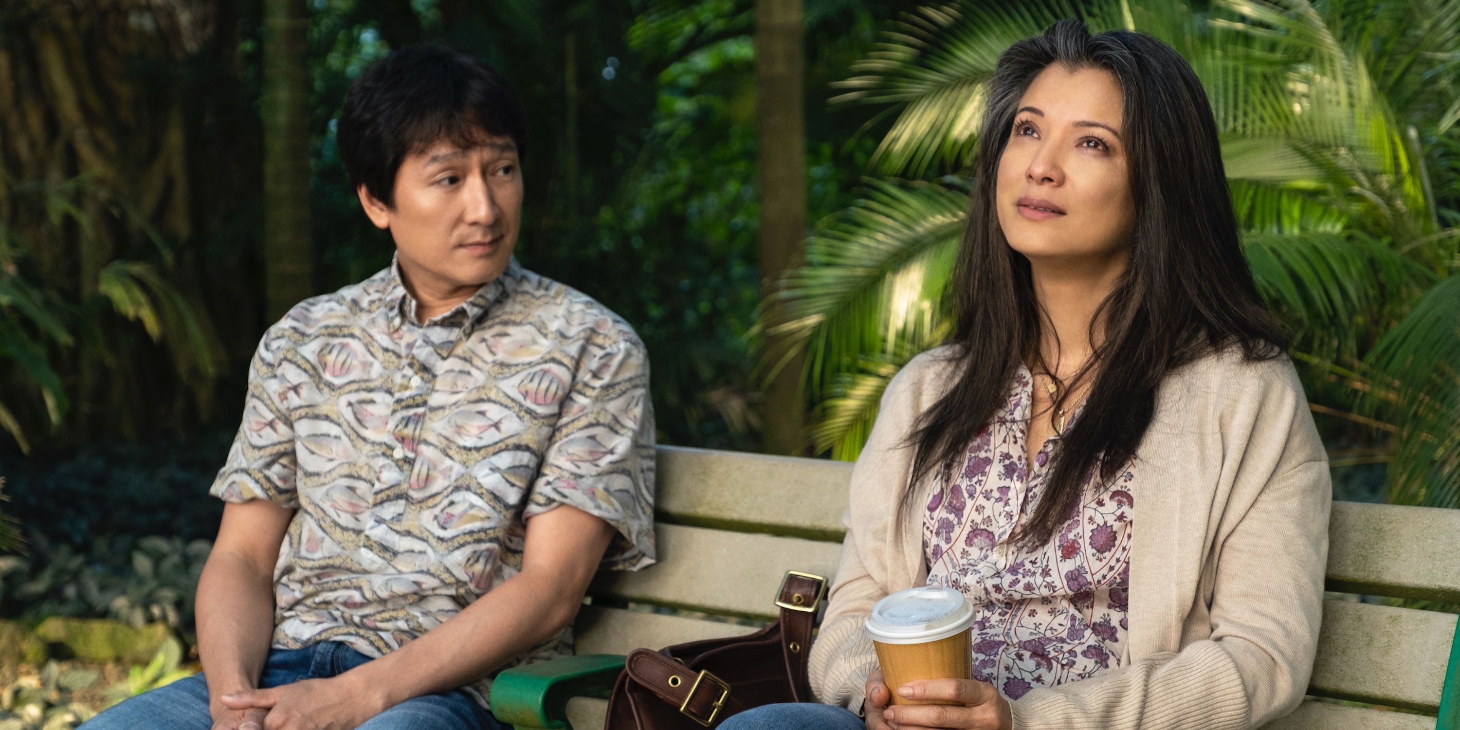 Ke Huy Quan and Kelly Hu in Finding 'Ohana on Netflix