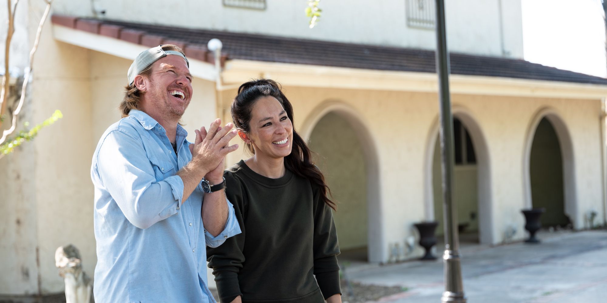 Chip and Joanna Gaines clap excitedly on Fixer Upper: Welcome Home