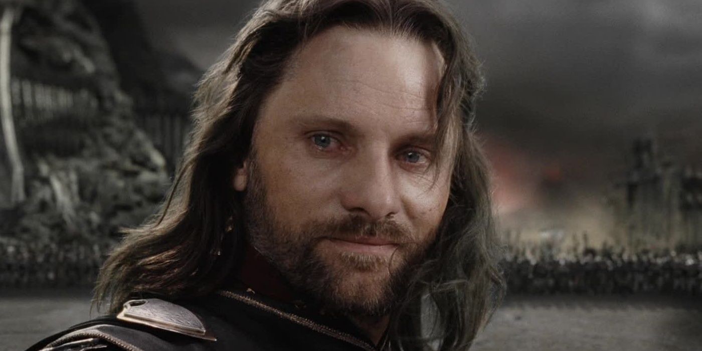 Aragorn at the Black Gate in The Lord of the Rings: The Return of the King