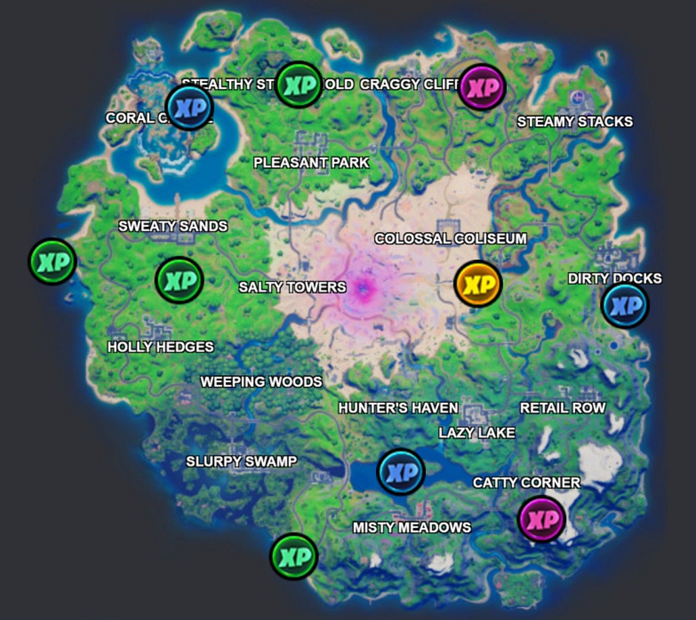 Fortnite Season 5 Week 7 XP Coin Locations