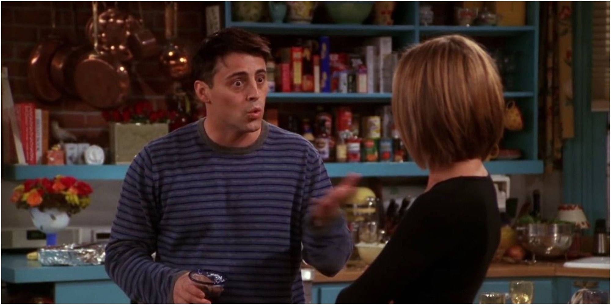 Joey explaining &quot;moo point&quot; in Monica and Rachel's kitchen on Friends