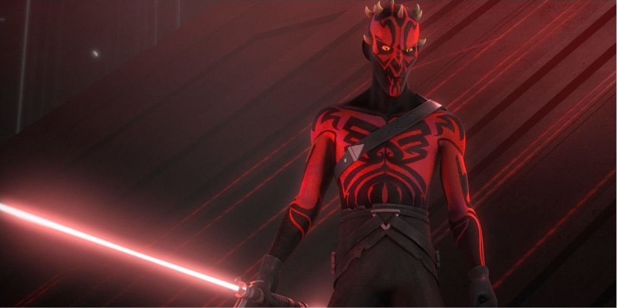 Maul reveals his lightsaber and attacks the Inquisitorius in Star Wars Rebels