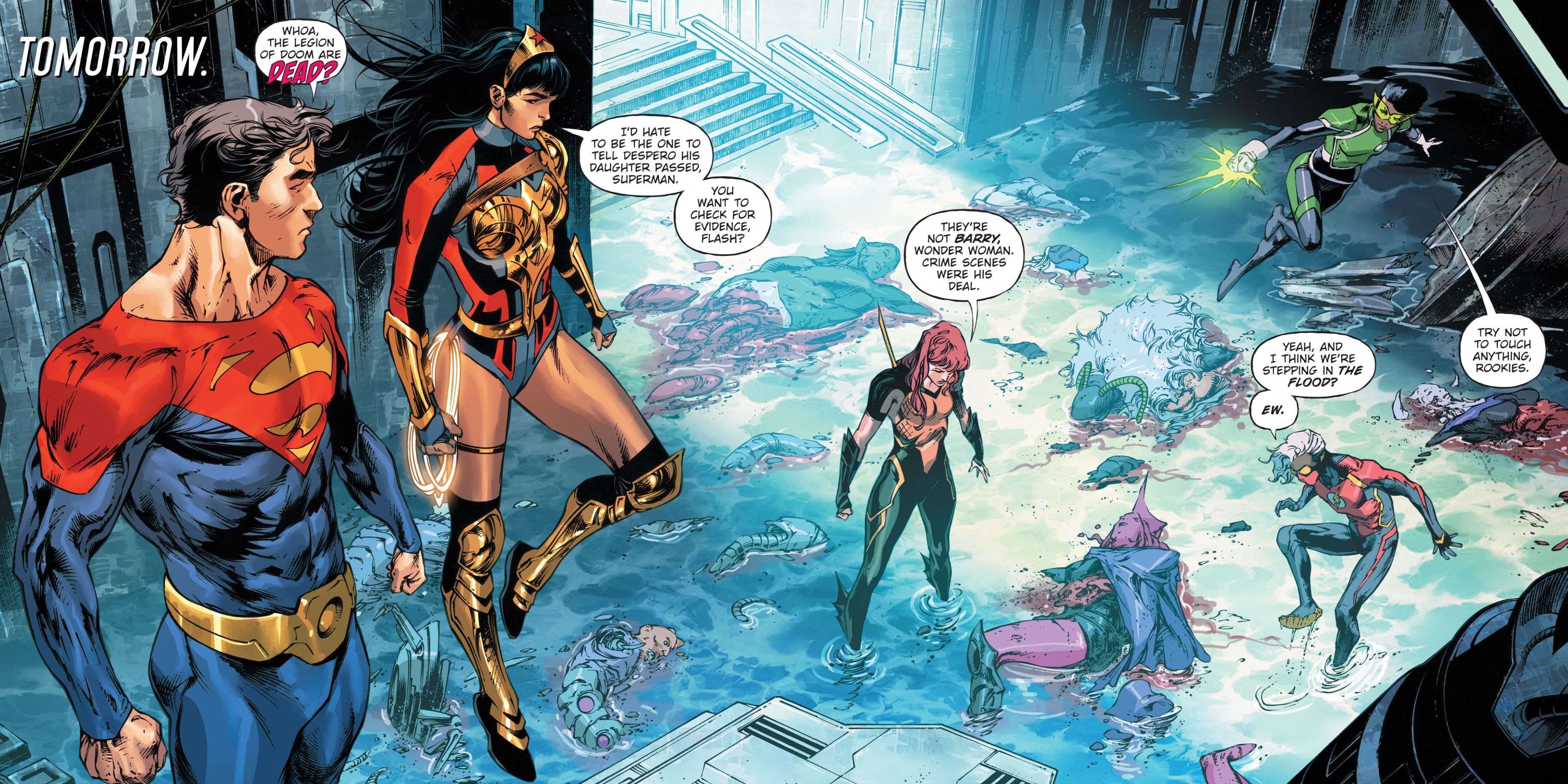 Future State Justice League Superman, Wonder Woman, Aquawoman, Flash, and Green Lantern