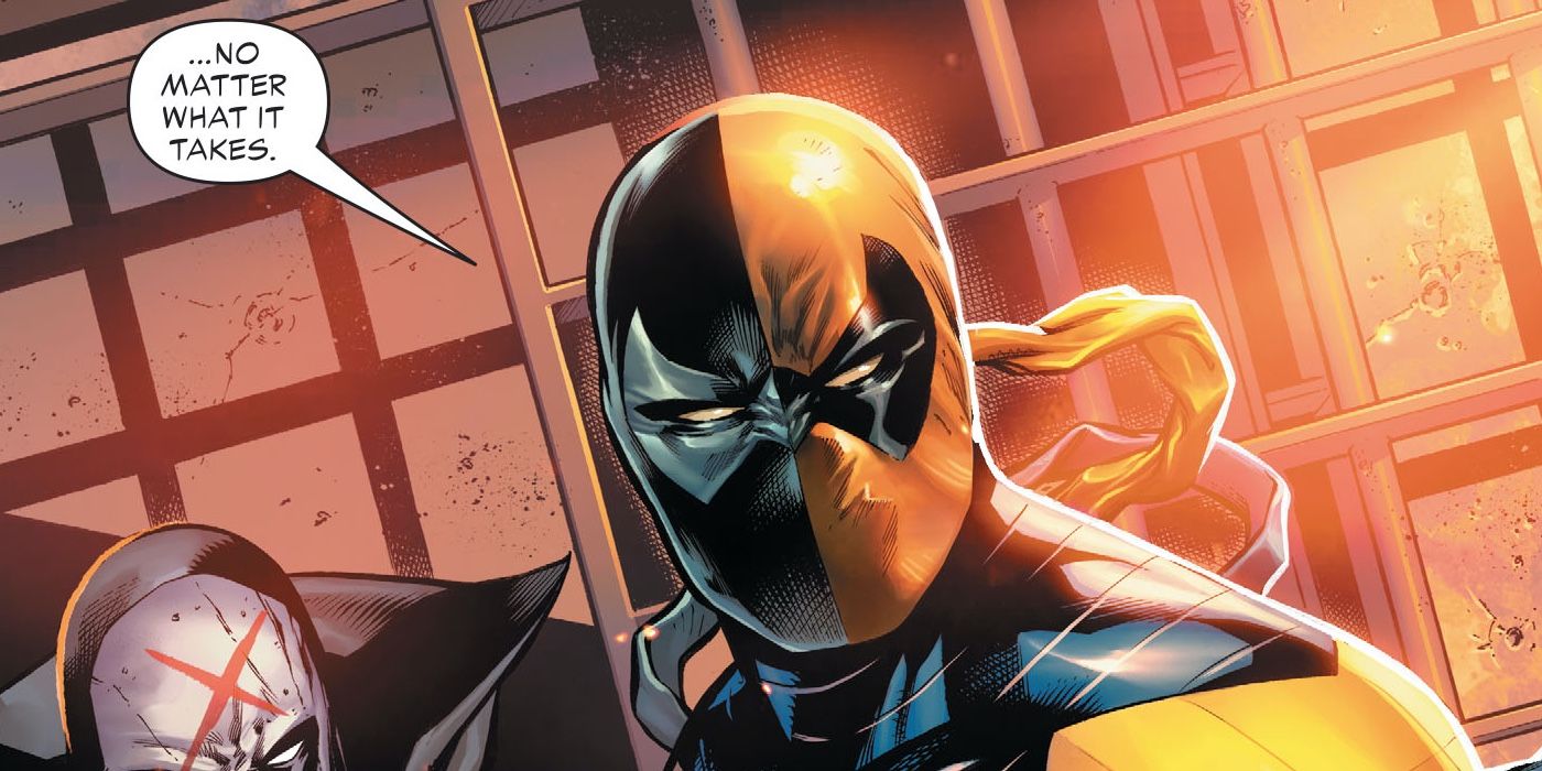 Nightwing wearing Deathstroke's mask