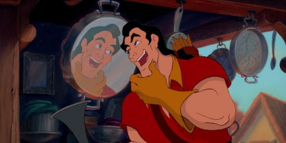 Gaston checks himself out in Beauty and the Beast