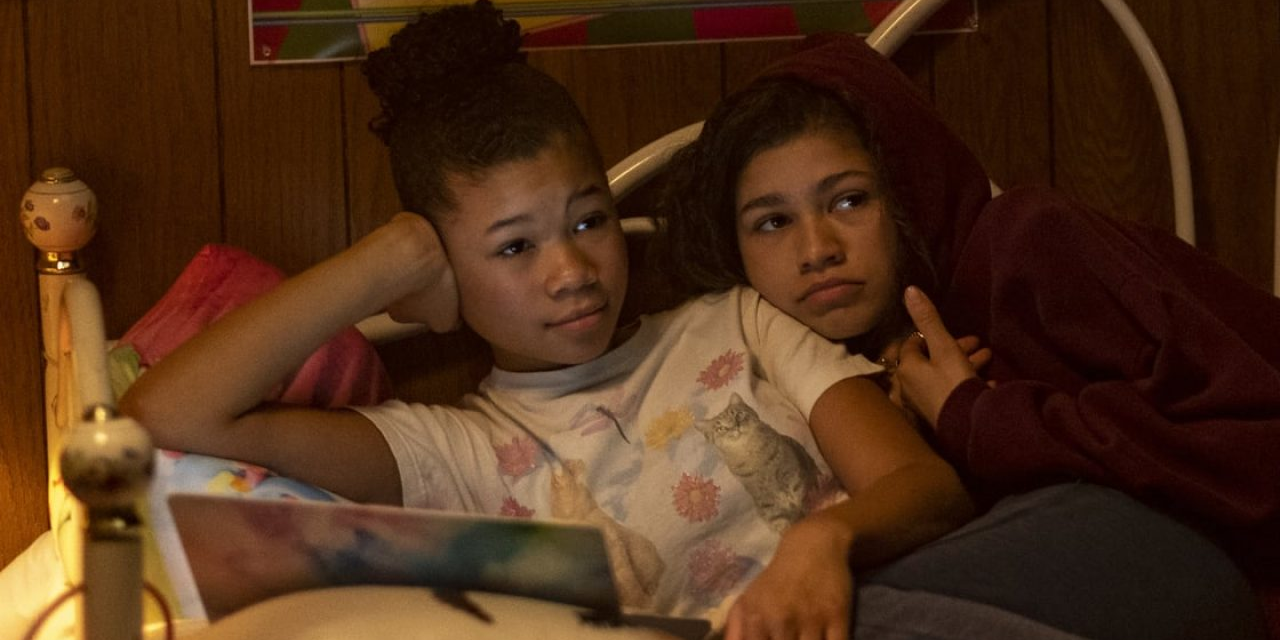 Gia and Rue from Euphoria in bed
