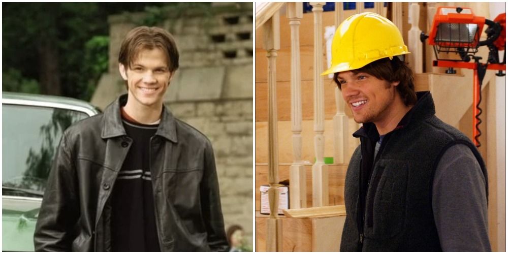 guy in leather jacket/in yellow hardhat