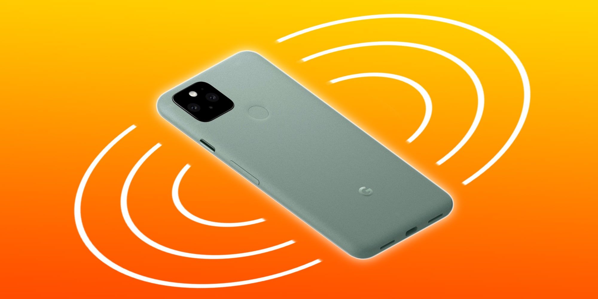 Google Pixel 5 Radiating Rings Over Yellow And Orange