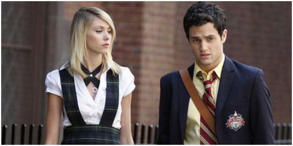 Jenny and Dan in their school uniforms walking together