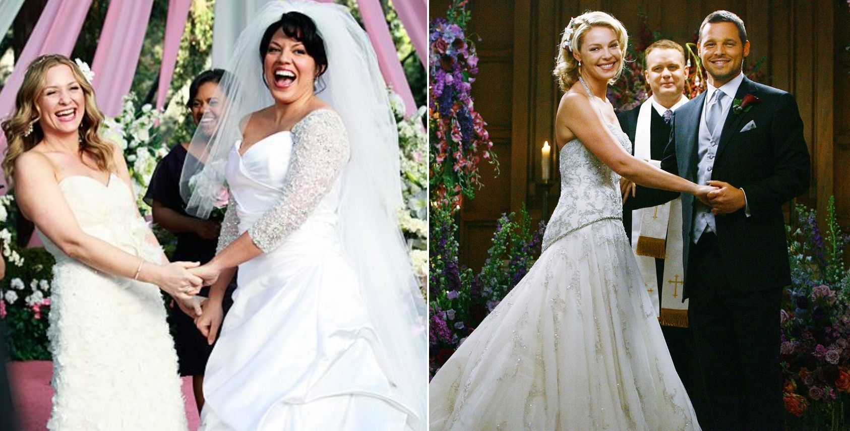 The weddings between Callie and Arizona, and Izzie and Alex in 