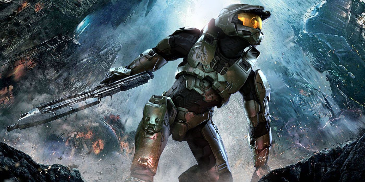 The Halo 4 poster, showing Master Chief