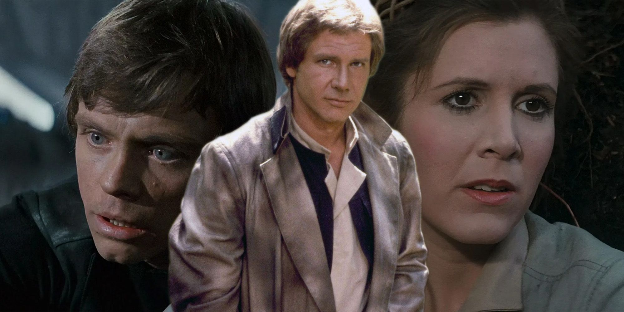 Han in front of Luke and Leia in Return of the Jedi