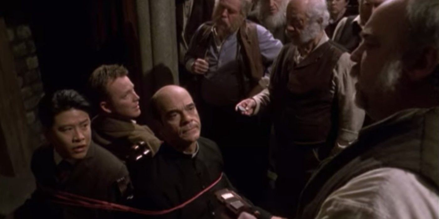 Harry Kim Tom Paris And The Doctor In The Star Trek Voyager Episode Spirit Folk