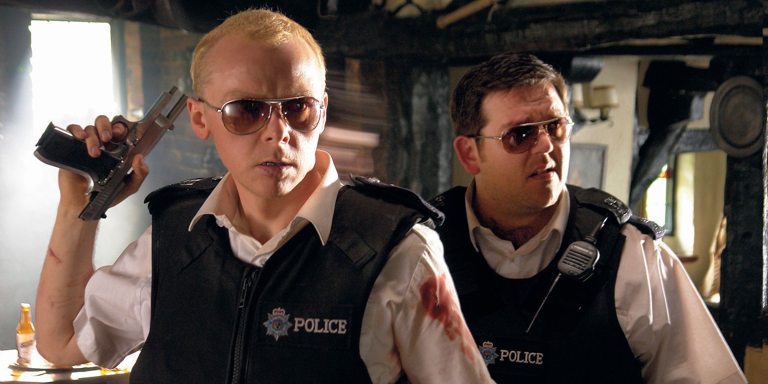 Two police officers with vests in Hot Fuzz