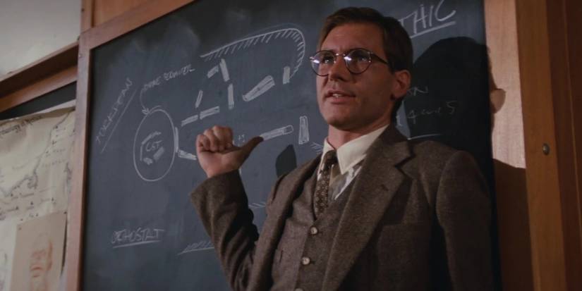Indiana Jones teaching a class in Raiders of the Lost Ark