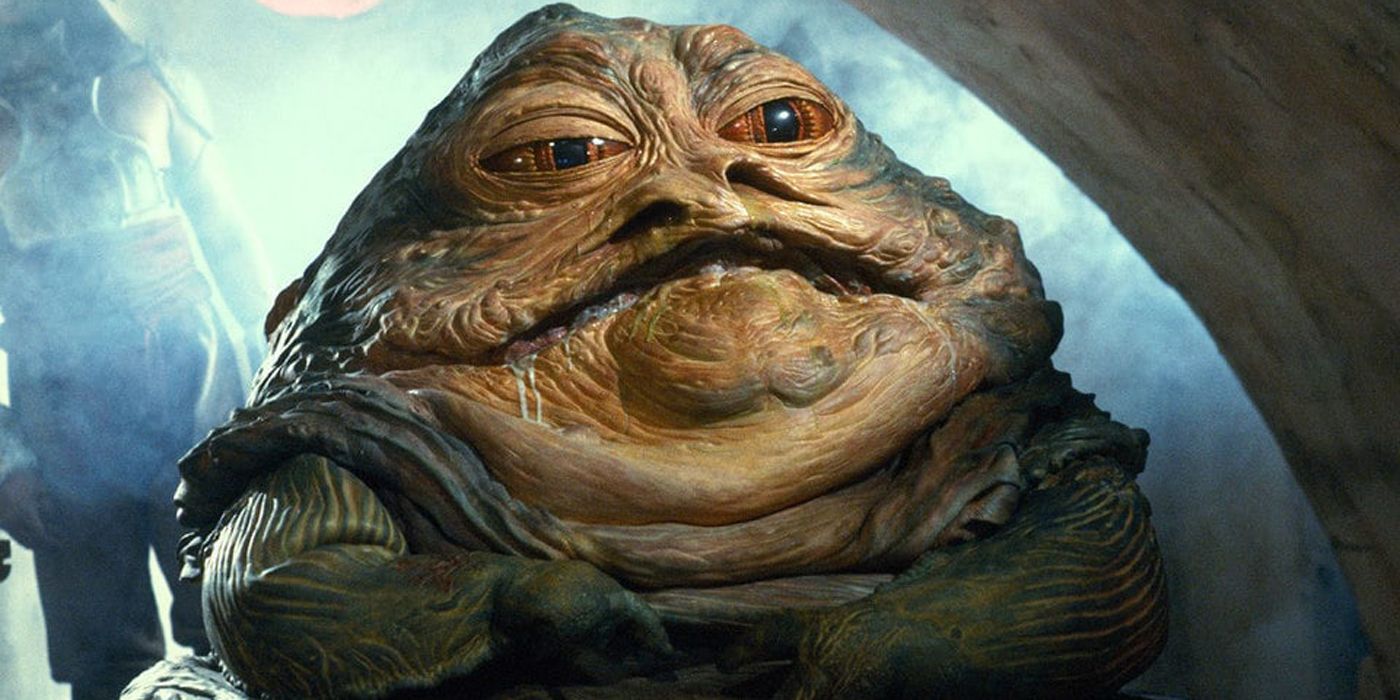 Jabba the Hutt in his palace in Return of the Jedi.
