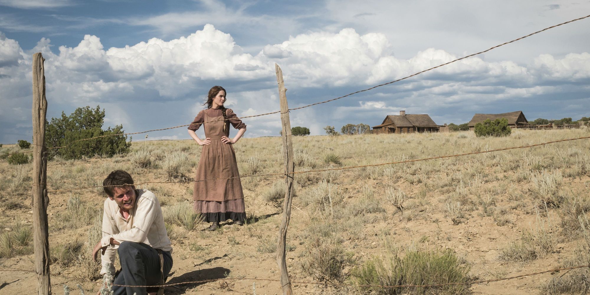 Jack O'Connell and Michelle Dockery in Godless