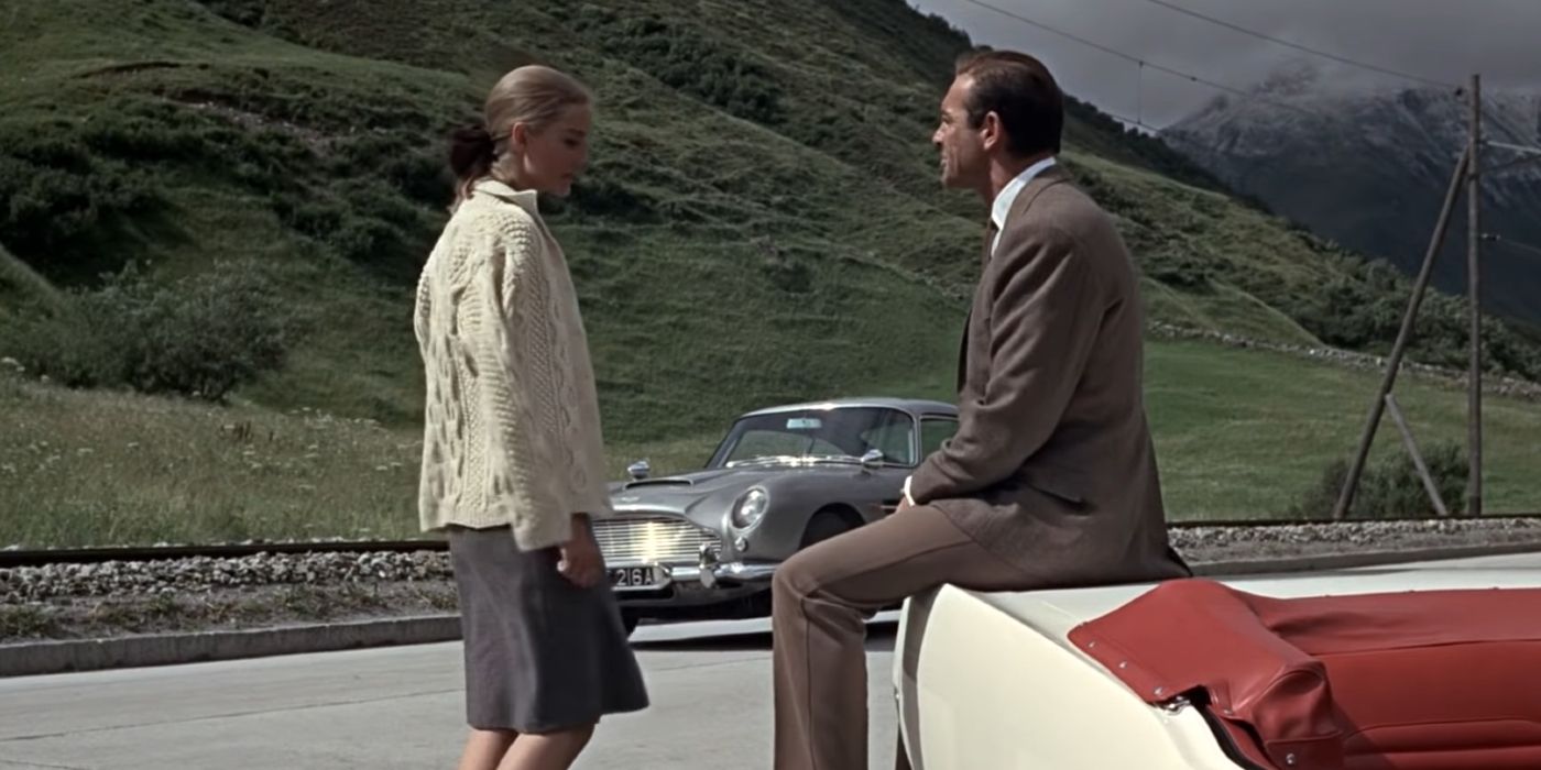James Bond flirting with Tilly Masteron in Goldfinger