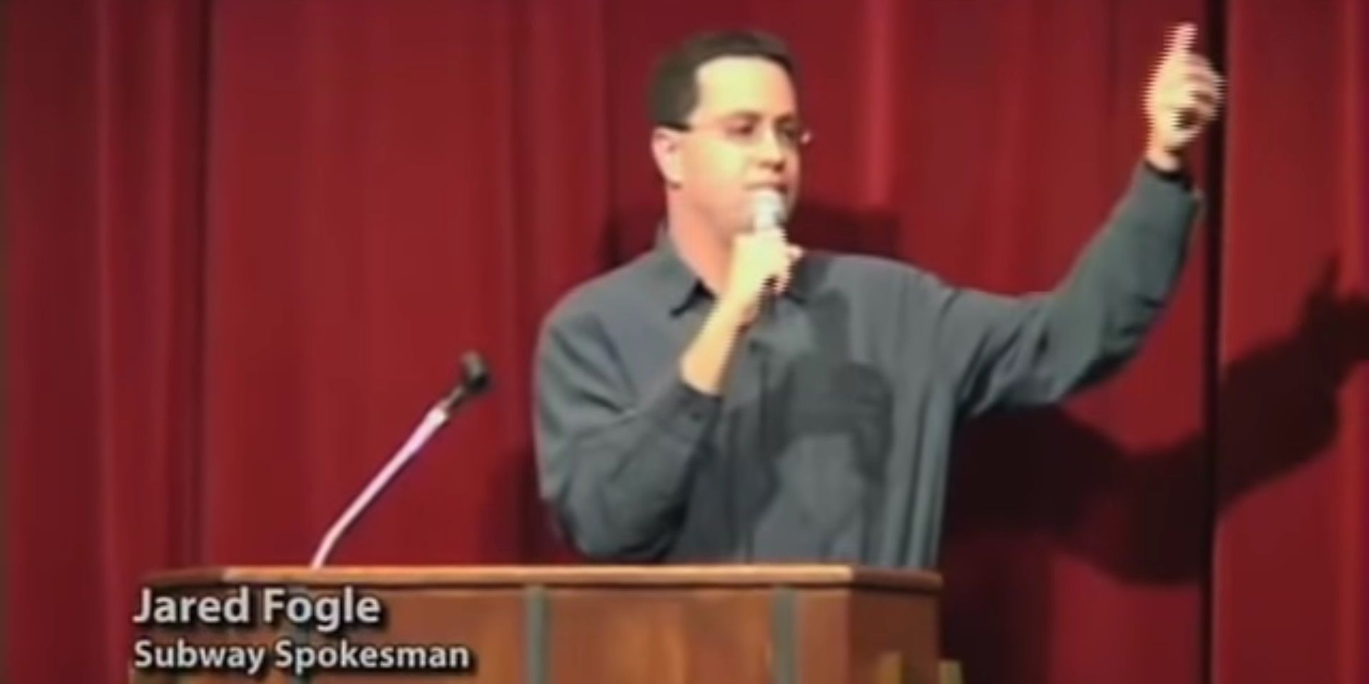 Jared Fogle gives a speech in Super Size Me
