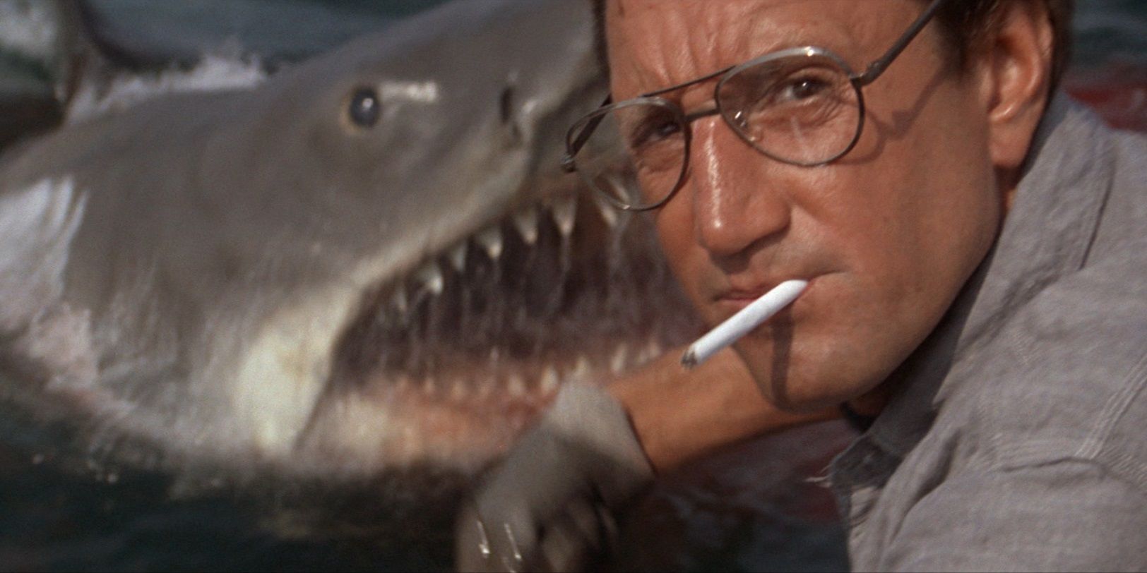 Chief Brody with the shark in Jaws