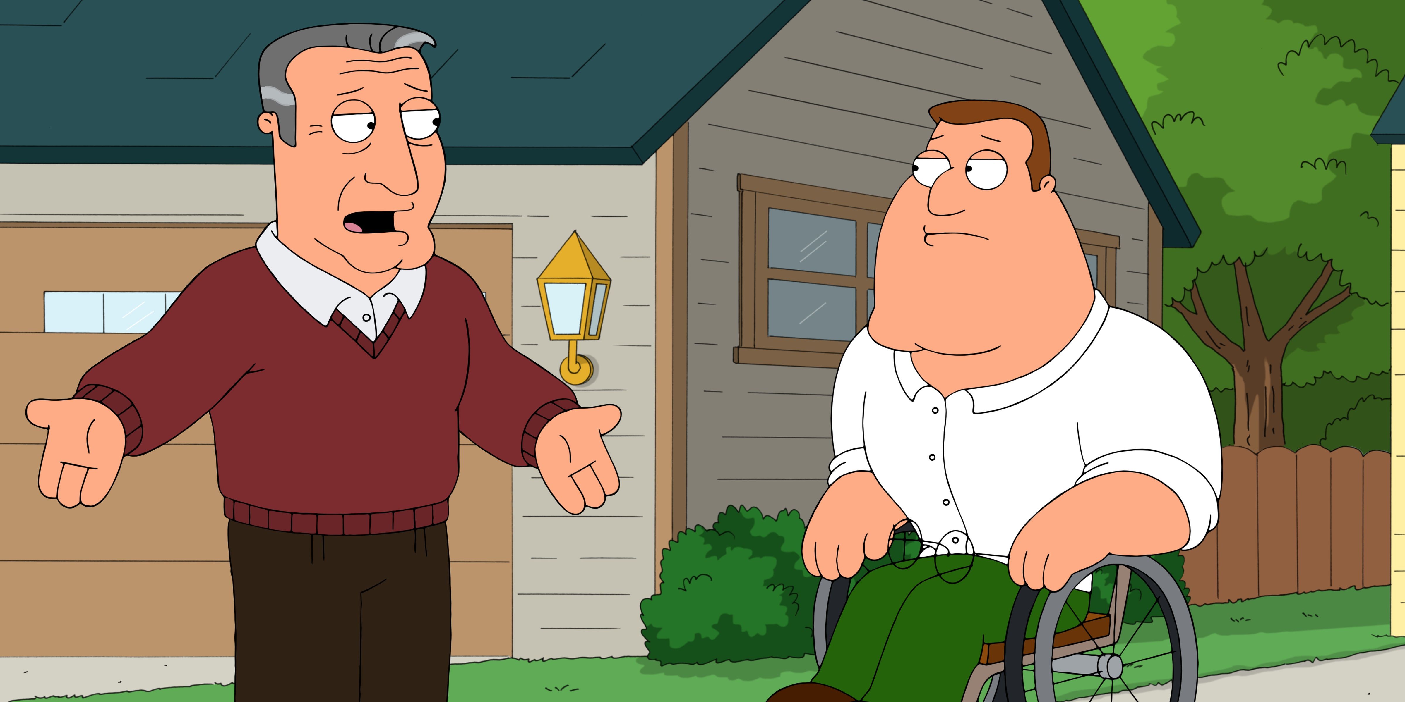 Joe and his dad in Family Guy