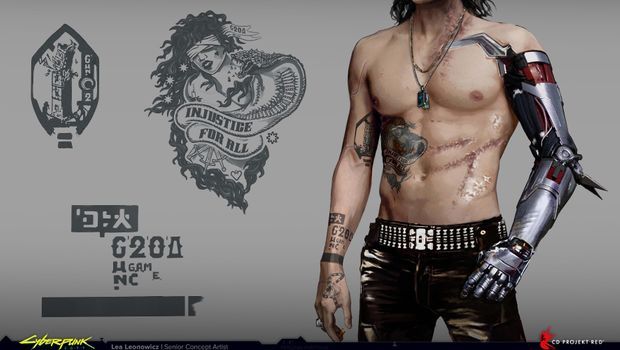 Johnny Silverhand Concept Art shirtless