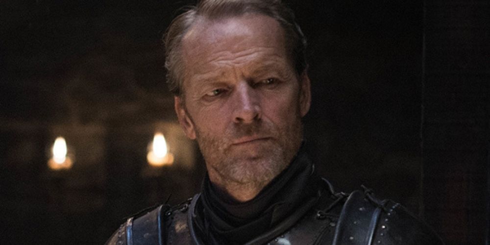Jorah Mormont in Game of Thrones looking to the right