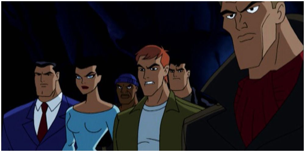 Batman, The Flash, Wonder Woman, Superman, Green Lantern and J'onn J'onnz Blend in as civilians in Starcrossed Part 2.