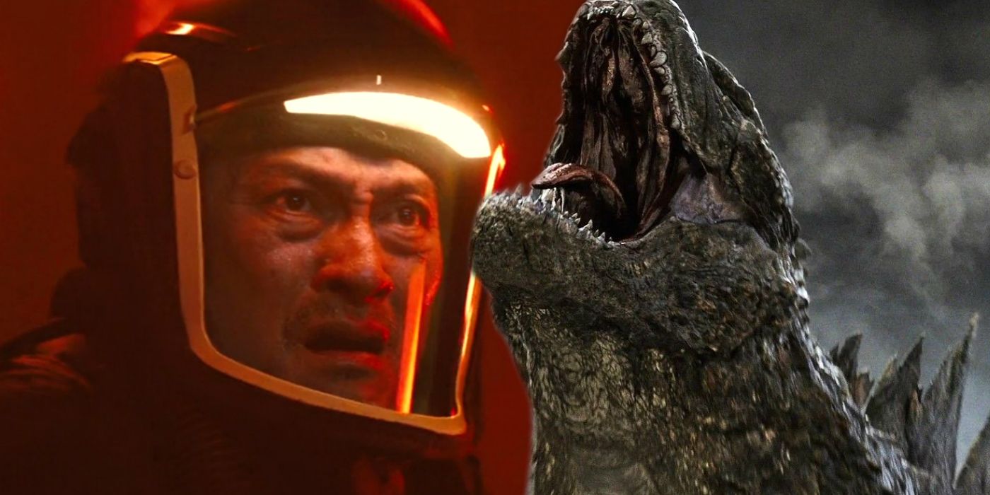 Ken Wattanabe and Gojira in Godzilla