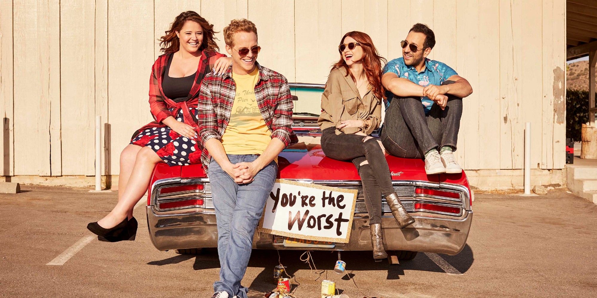 Kether Donahue, Chris Geere, Aya Cash and Desmin Borges in You're The Worst