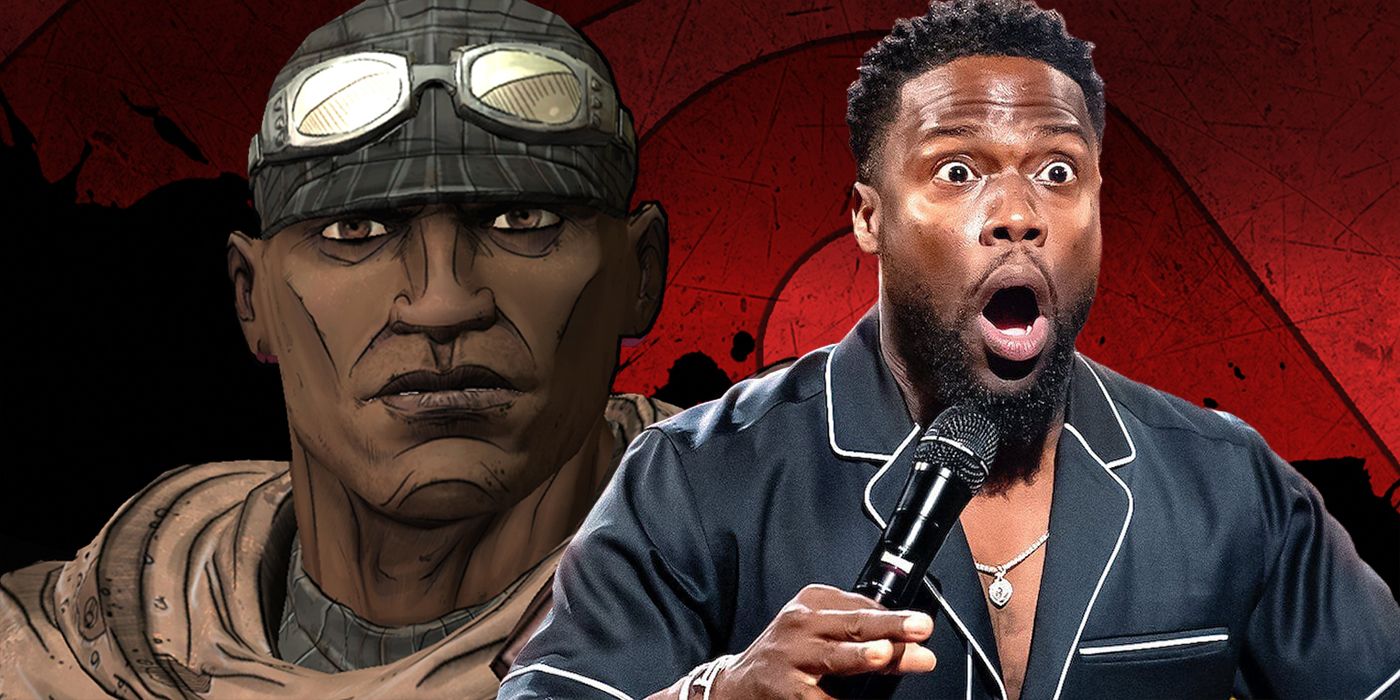 A shocked Kevin Hart and Roland in Borderlands