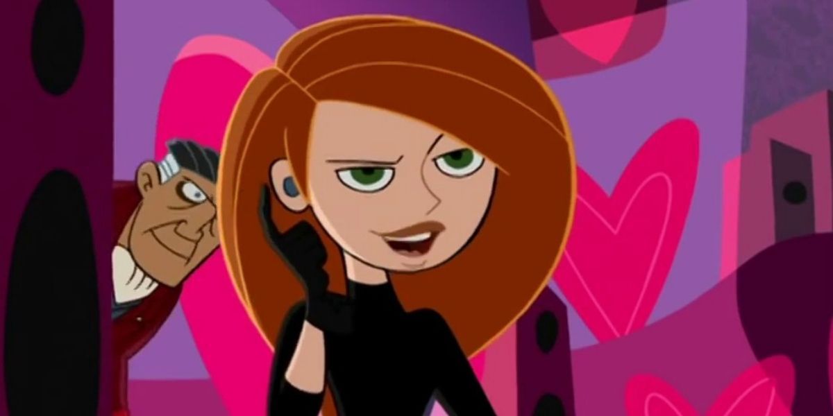 Kim Possible in a room decorated with hearts