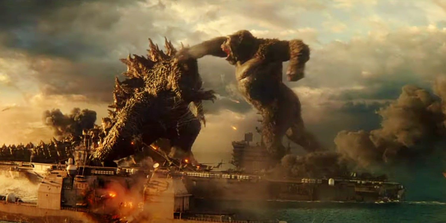 Kong punching Godzilla in the face