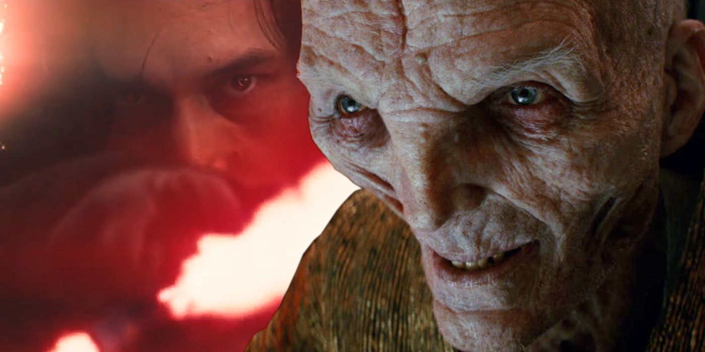 Kylo Ren and Supreme Leader Snoke in Star Wars The Last Jedi