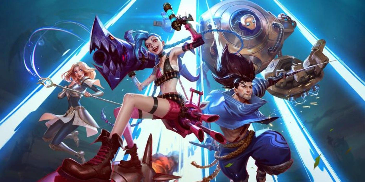 Some of the characters from League of Legends: Wild Rift pose as a team