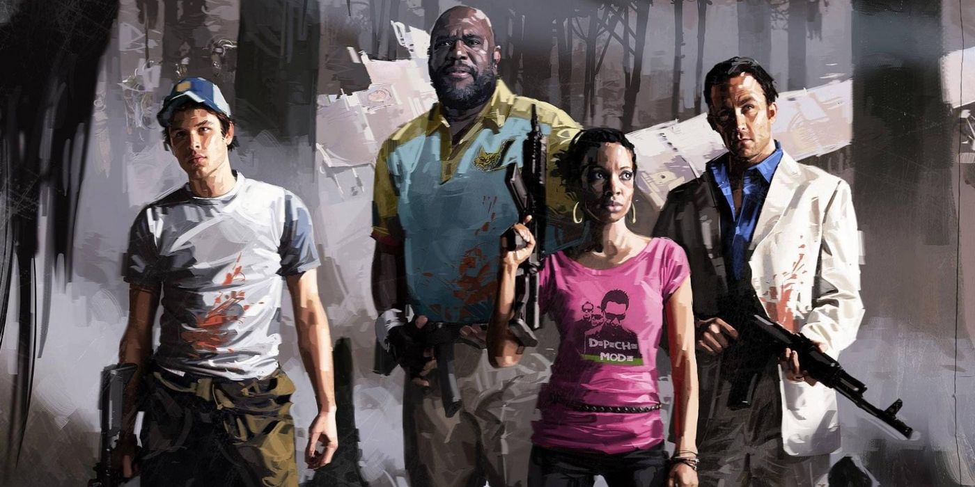 Left 4 Dead 2 Characters holding guns