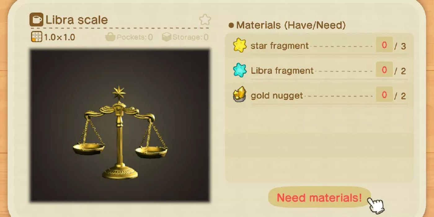 Animal Crossing: All Star Fragment Recipes