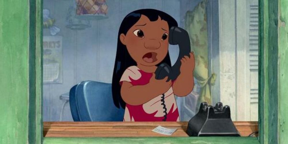Lilo talking into the phone in Lilo and Stitch (2002)